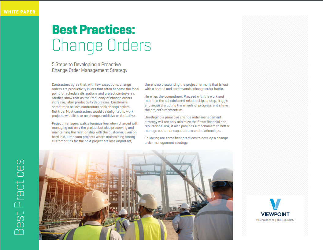 Free Best Practices Guide - 5 Steps to Developing a Proactive Change Order Management Strategy